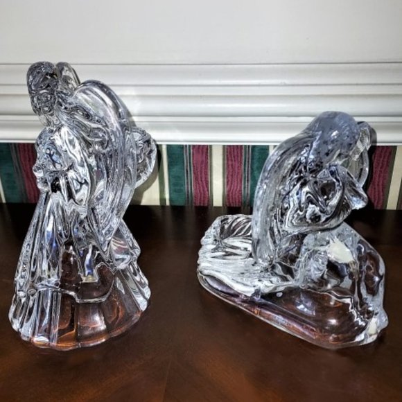 Vintage DePlomb Crystal Angel Candle Holders Set of 2 - Picture 4 of 15